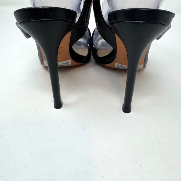 SCHUTZ Lauanne Heels Shoes 7 Black Leather Ankle Strap Brazil Dark Romantic Goth - Picture 8 of 12